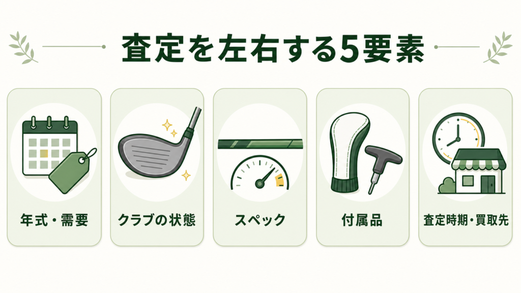 ゴルフクラブの査定額を左右する5つの要素