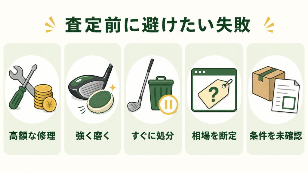 ゴルフクラブの査定前に避けたい失敗