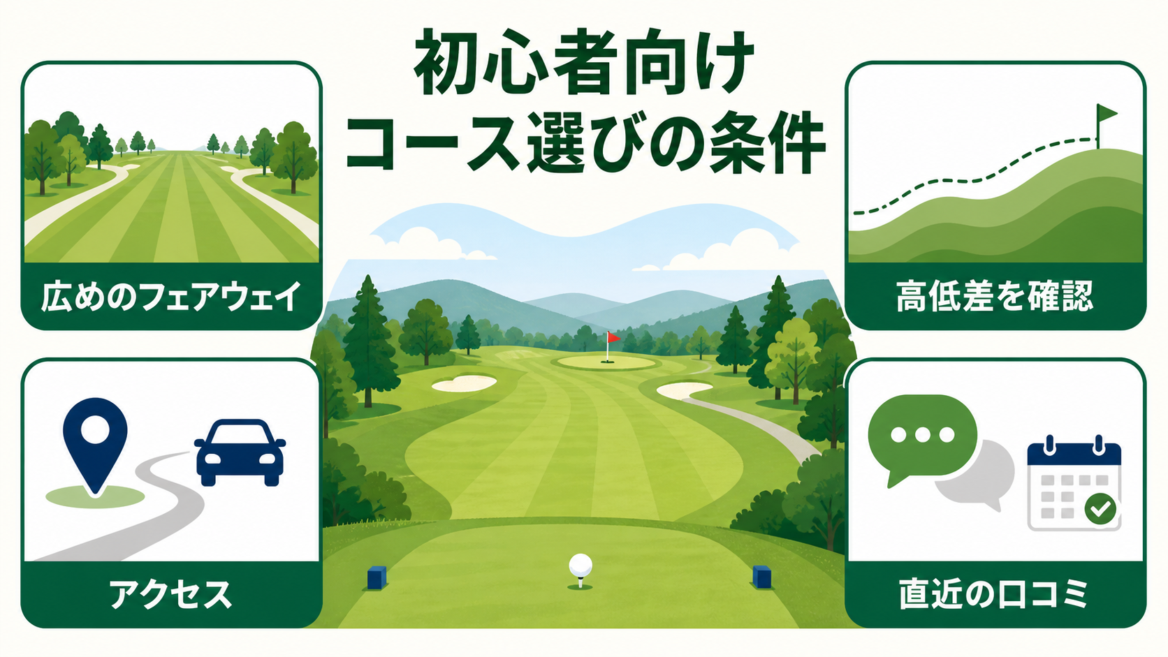 初心者がゴルフ場を選ぶときに確認したい4つの条件