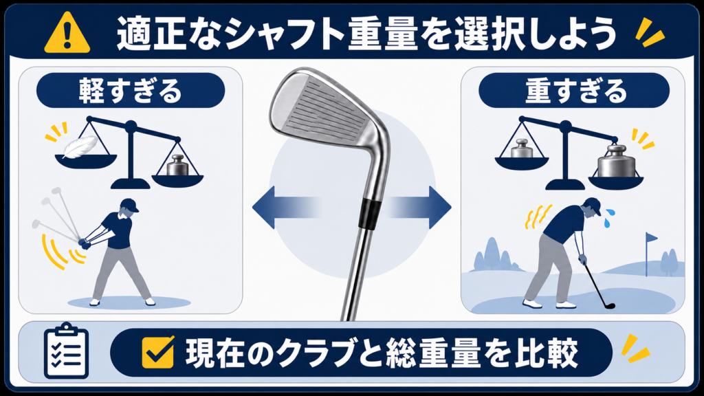 中古アイアンの適正なシャフト重量を選ぶための確認ポイント