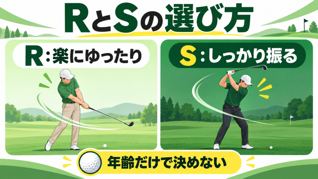 男性初心者向けRとSのシャフト選びの目安