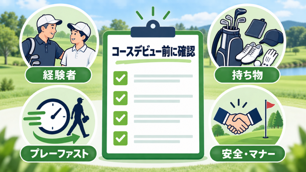 ゴルフ初心者がコースデビュー前に確認したい4項目