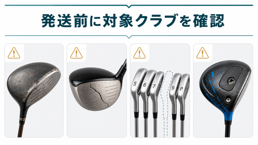 ゴルフドゥのオンライン買取で対象外になりやすいクラブ