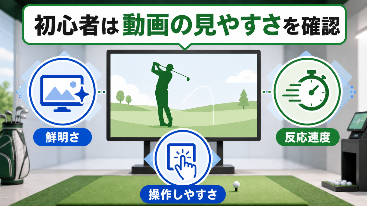 初心者がシミュレーター体験で確認したいスイング動画と操作性